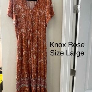 Knox Rose Women's Rust Floral Maxi Dress